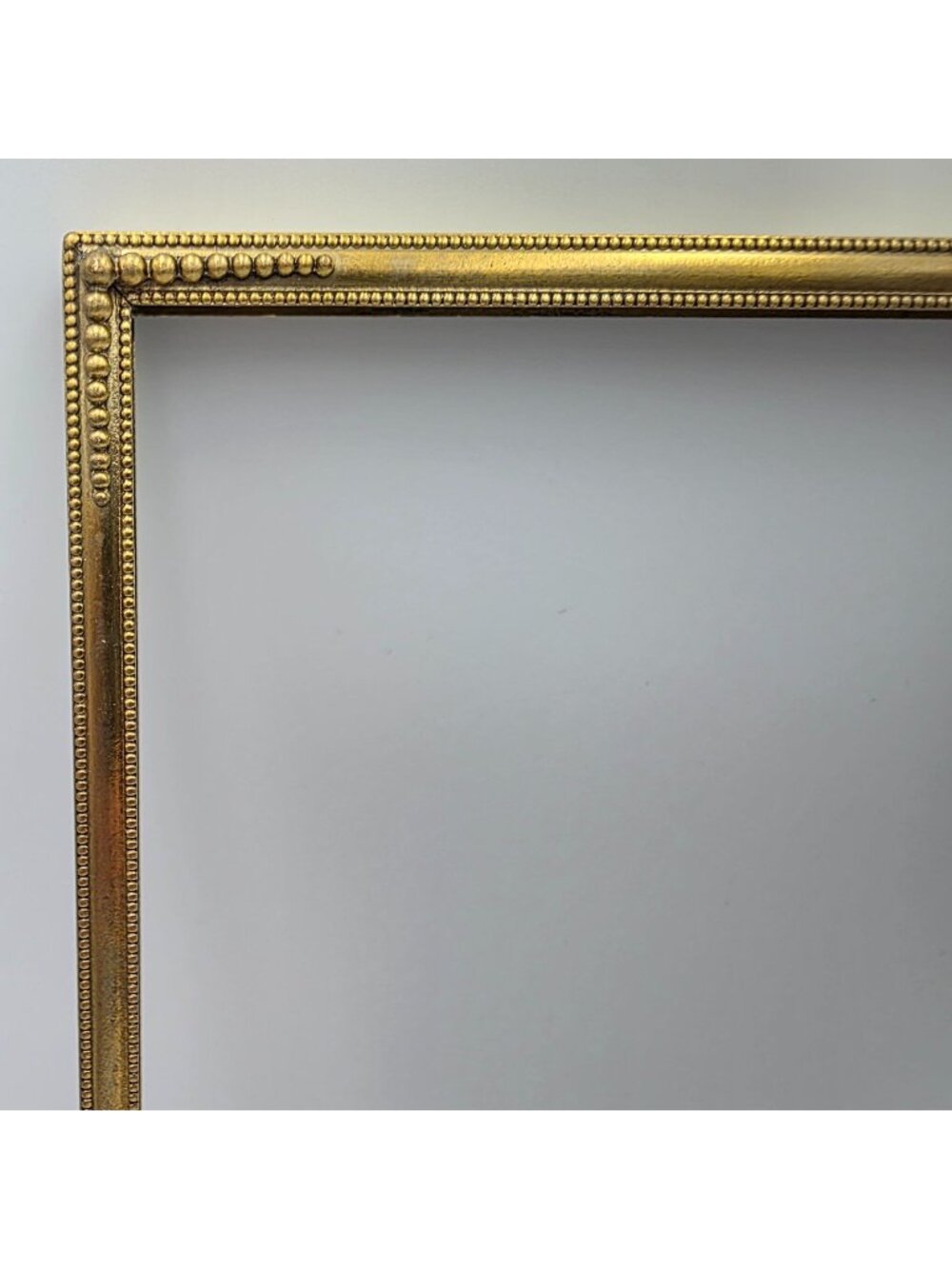 Art Deco Solid Brass Metal Picture Frame Embossed Applied Corners 7" X 9"